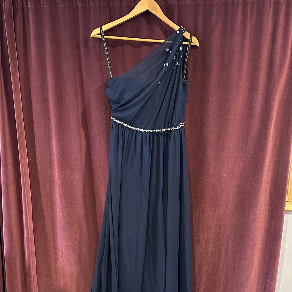 Alfred Angelo Midnight Blue One-Shoulder Gown